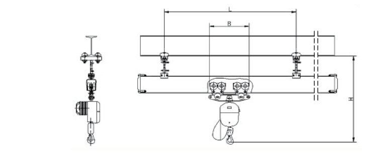 suspended monorail crane drawing suspended monorail crane drawing