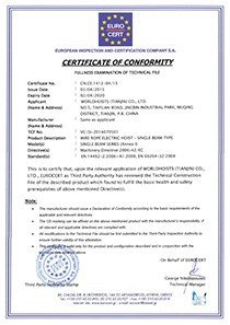 CE for single girder hoist CE for single girder hoist